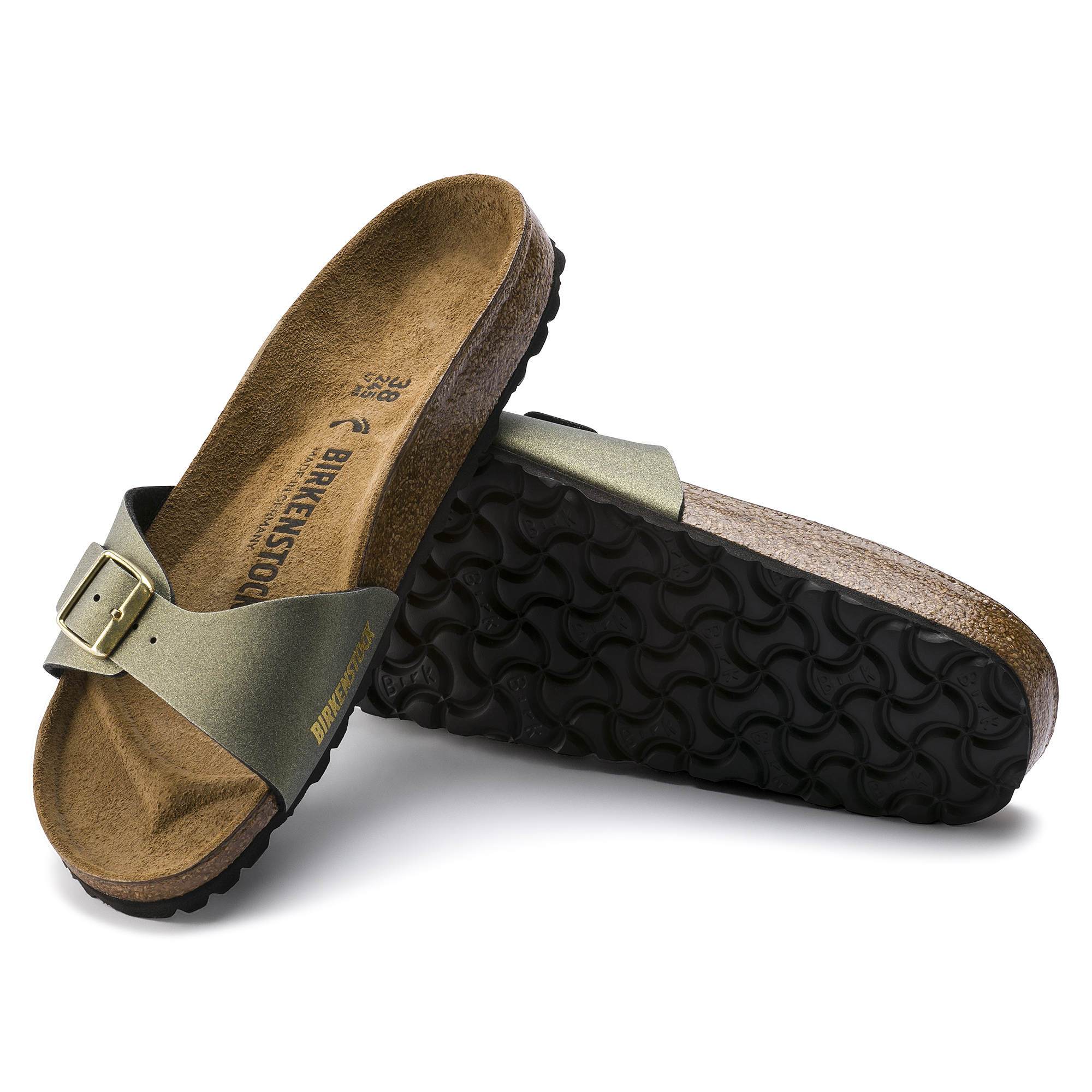 Birkenstock Madrid Birko-Flor Icy Metallic Stone Gold - Image 2