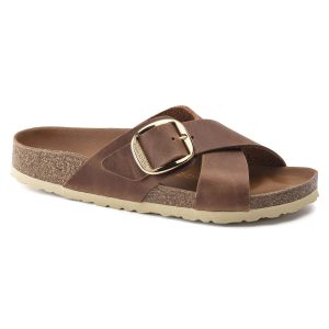 Birkenstock Siena Big Buckle Oiled Leather Cognac