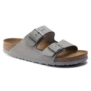 Birkenstock Arizona Big Buckle Birkibuc Nubuck Dove Gray