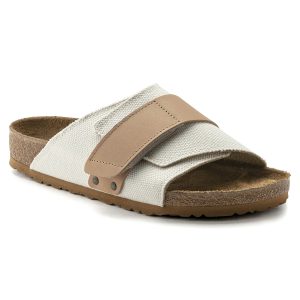Birkenstock Kyoto Textile Leather Eggshell