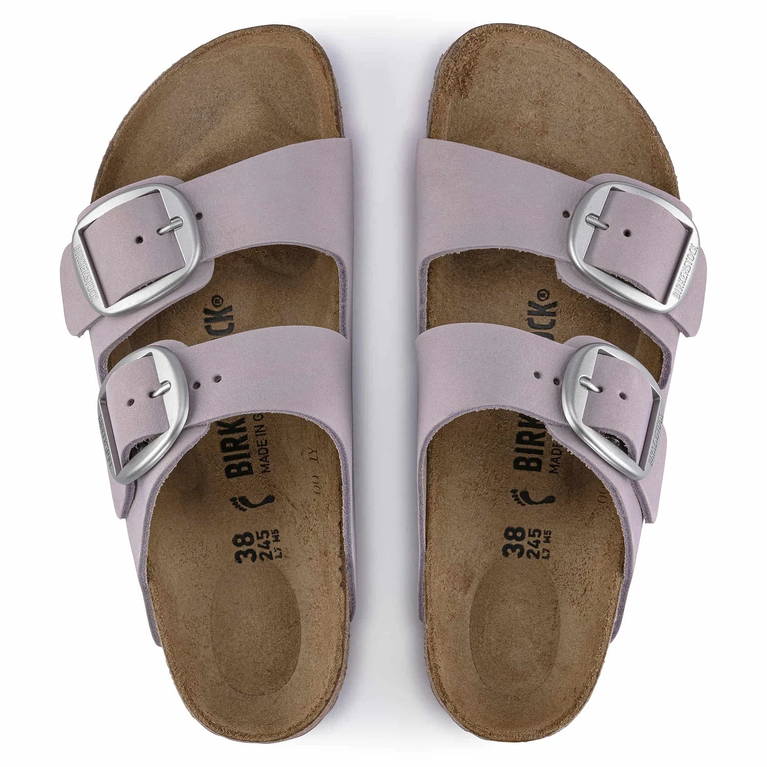 Birkenstock Arizona Big Buckle Natural Leather Nubuck Yomo Lilac - Image 4