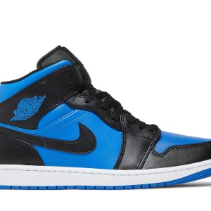 Air Jordan Men's Retro 1 Mid 'Black Royal Metallic' - Dq8426-042