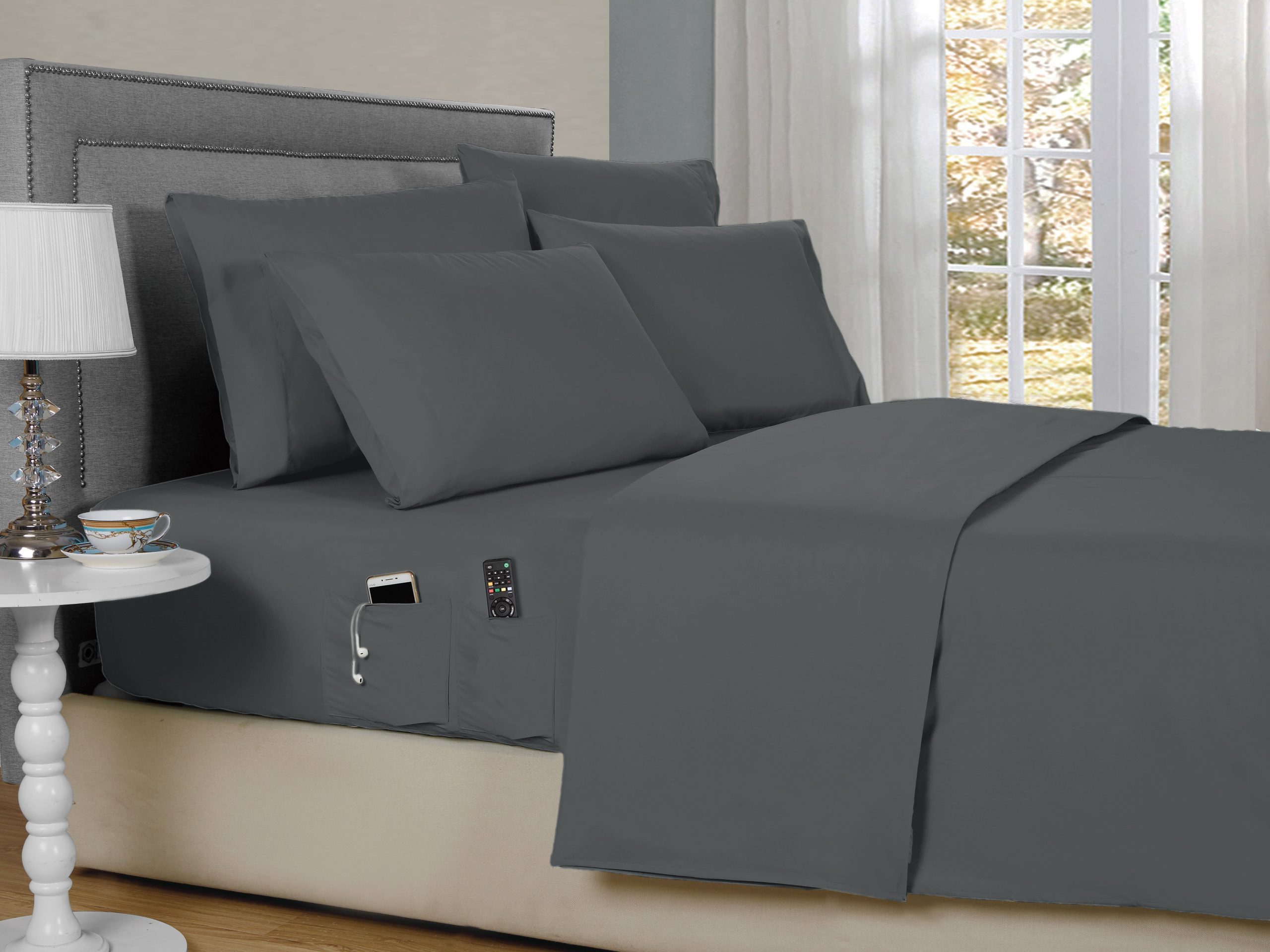 Kathy Ireland 6-Piece Smart Pocket Sheet Sets w/ Side Pocket by Bed Bath Fashions - Image 5