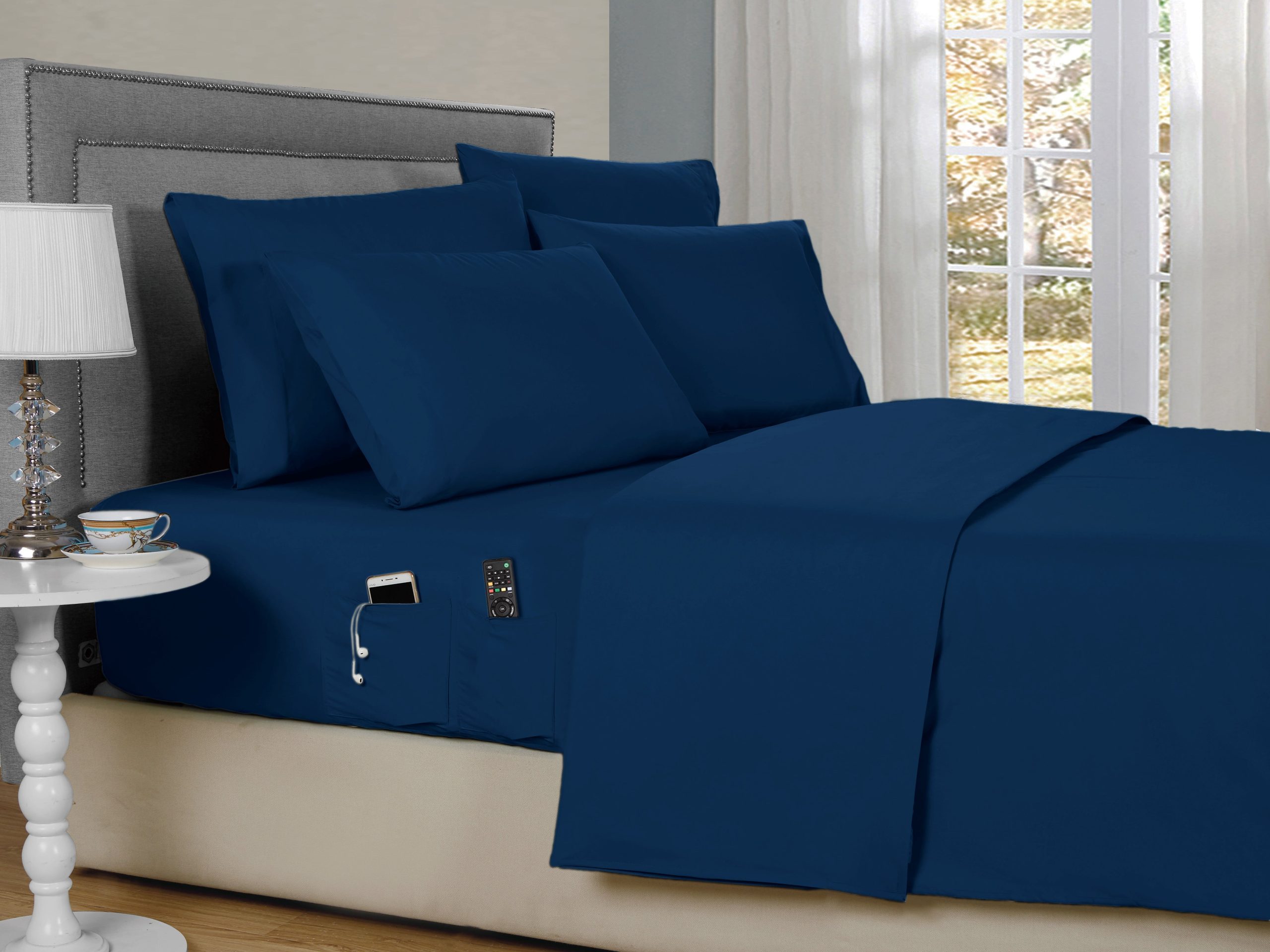 Kathy Ireland 6-Piece Smart Pocket Sheet Sets w/ Side Pocket by Bed Bath Fashions - Image 3