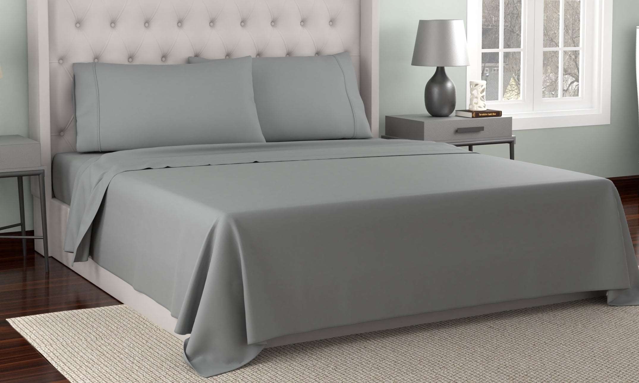 Kathy Ireland 300 Thread Count 100% Cotton Percale Sheet Set by Bed Bath Fashions - Image 2