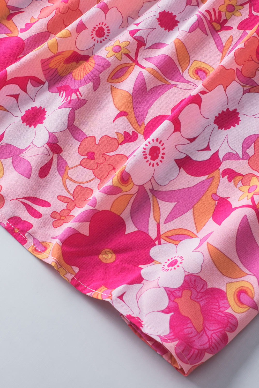 Kaiya Floral Print Ruffled Half Sleeve Plus Size Babydoll Blouse by Threaded Pear - Image 9