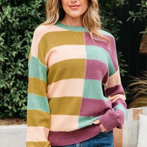 Isabelle Ribbed Edge Casual Sweater by Threaded Pear