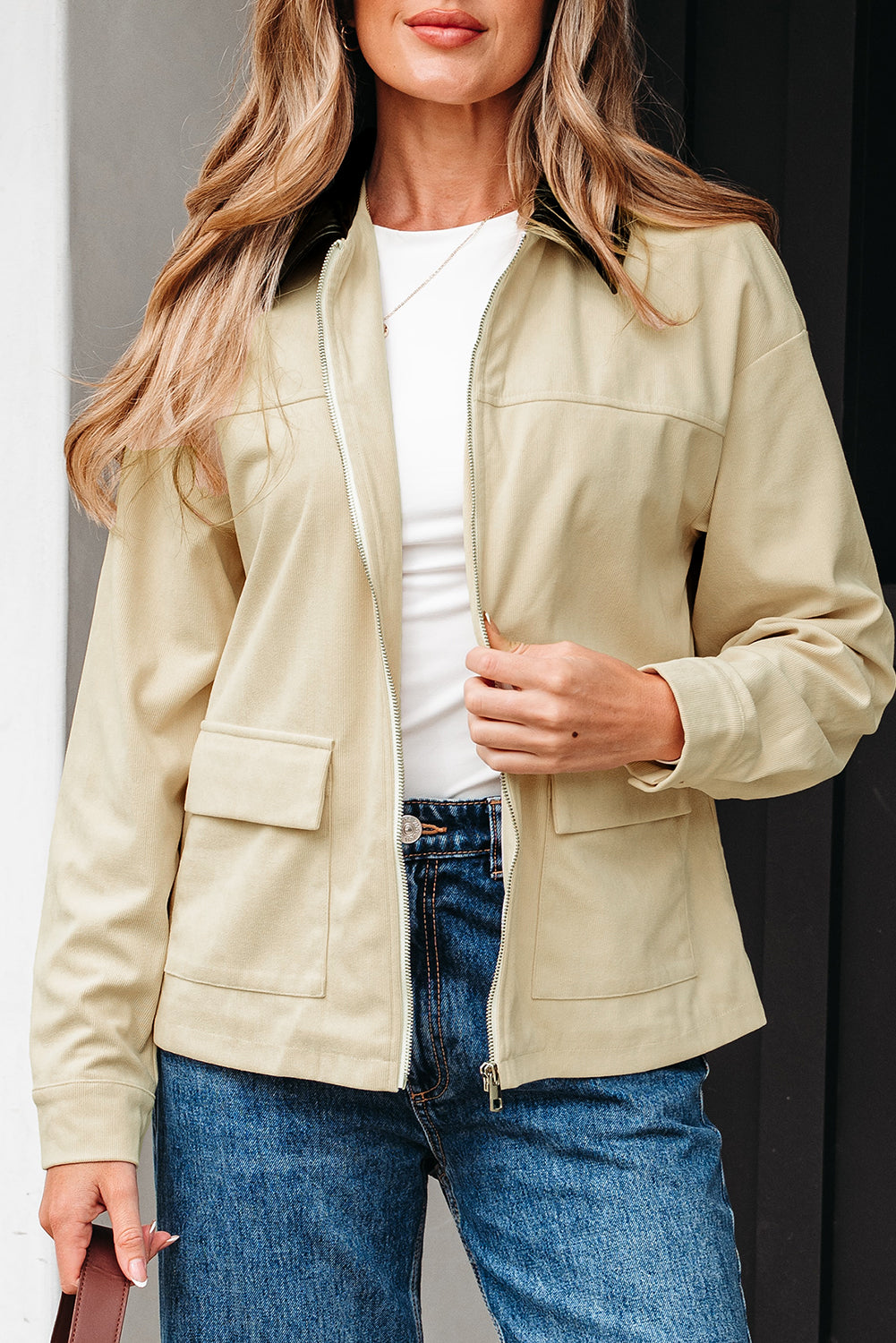 Phoebe Textured Zip Up Jacket by Threaded Pear - Image 5