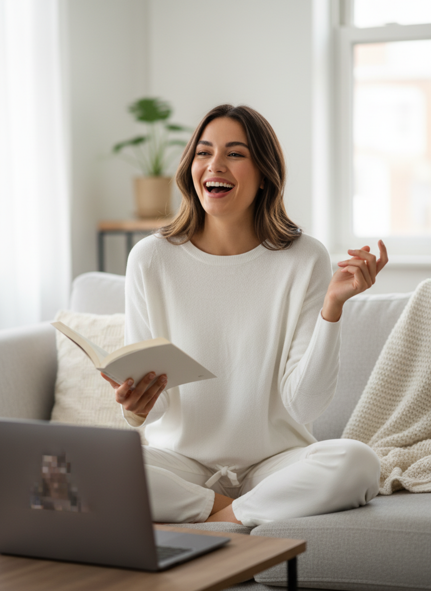 Barefoot Dreams Cozychic Ultra Lite Slouchy Pullover - Women's Soft Knit Long Sleeve Top with Drawstring Hem. Nylon Viscose Blend - Image 7