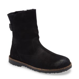 Birkenstock Uppsala Shearling Suede Leather Black