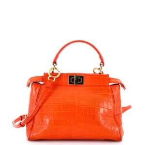 Pre-Loved Fendi Peekaboo Bag Crocodile Mini