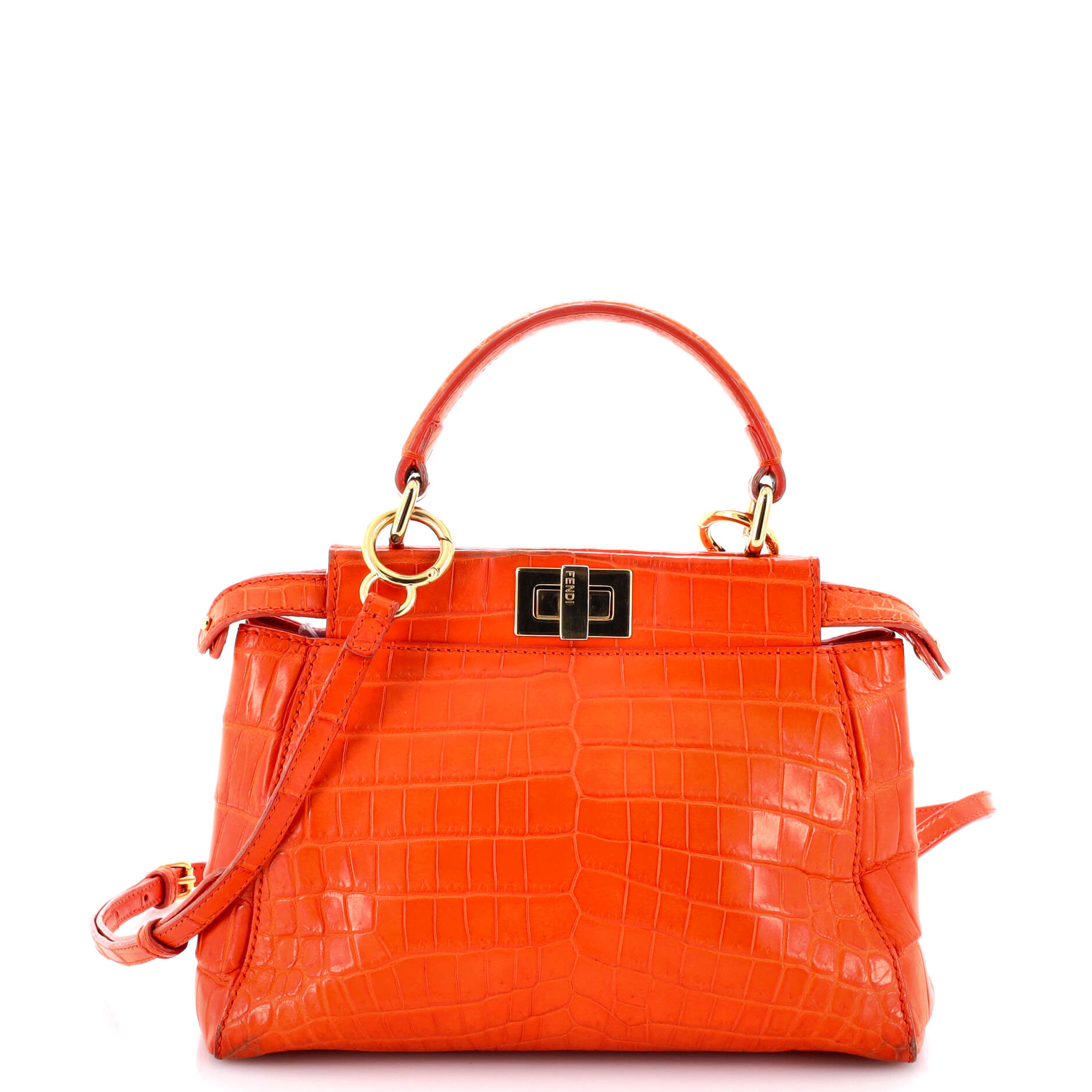 Pre-Loved Fendi Peekaboo Bag Crocodile Mini