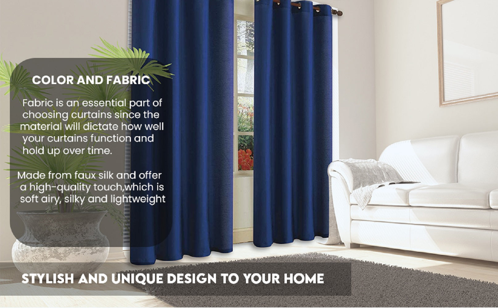 J&V Textiles 2 Panels Solid Grommet Faux Silk Window Curtain Drapes Treatment in 84 Length - Image 27