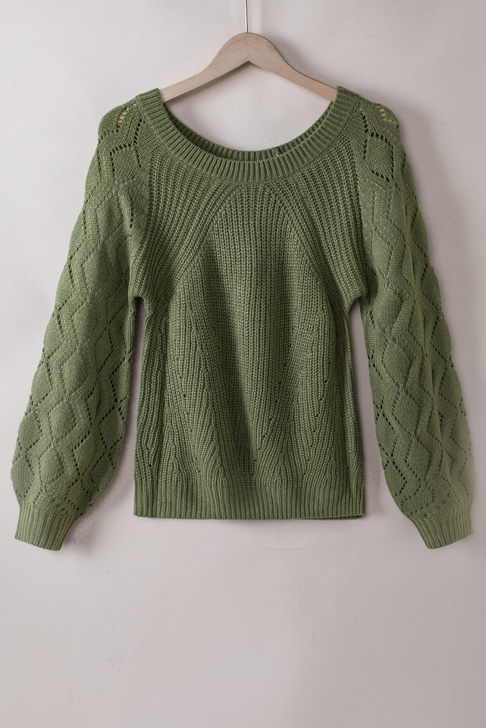 Lia Hollow-out Puffy Sleeve Knit Sweater by Threaded Pear - Image 8