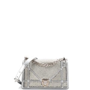 Pre-Loved Christian Dior Diorama Flap Bag Beaded Leather Small