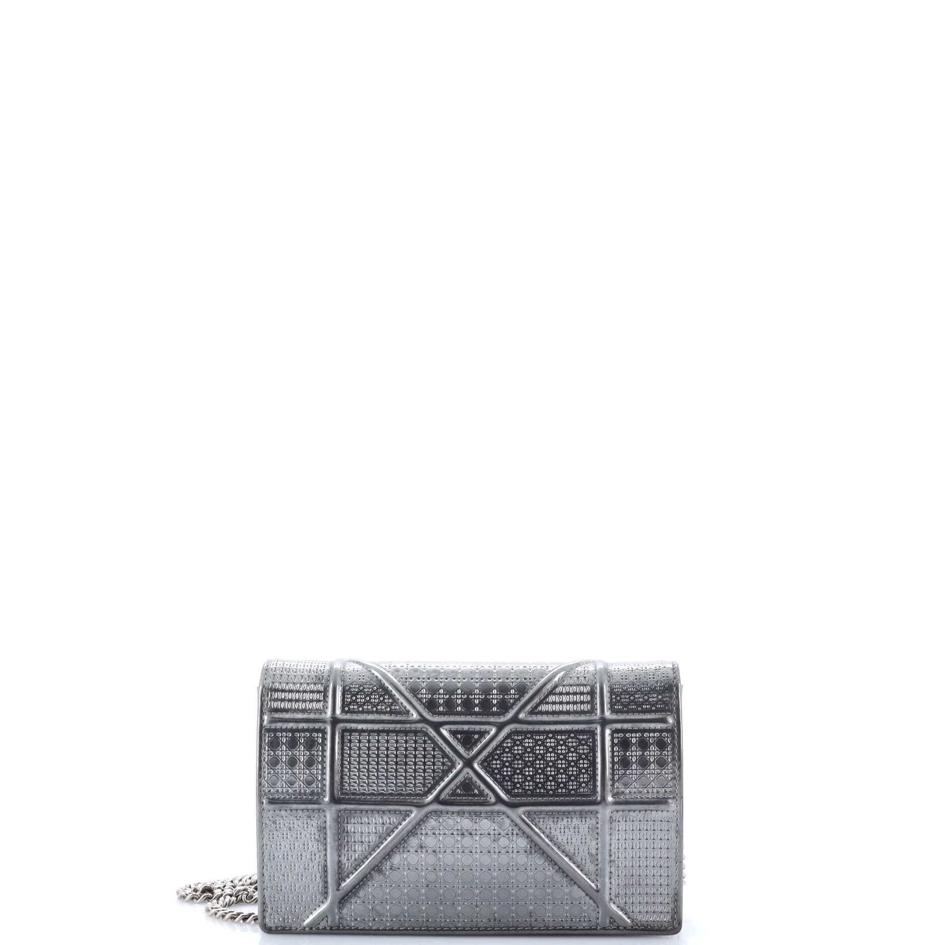 Pre-Loved Christian Dior Diorama Wallet on Chain Cannage Embossed Calfskin - Image 3