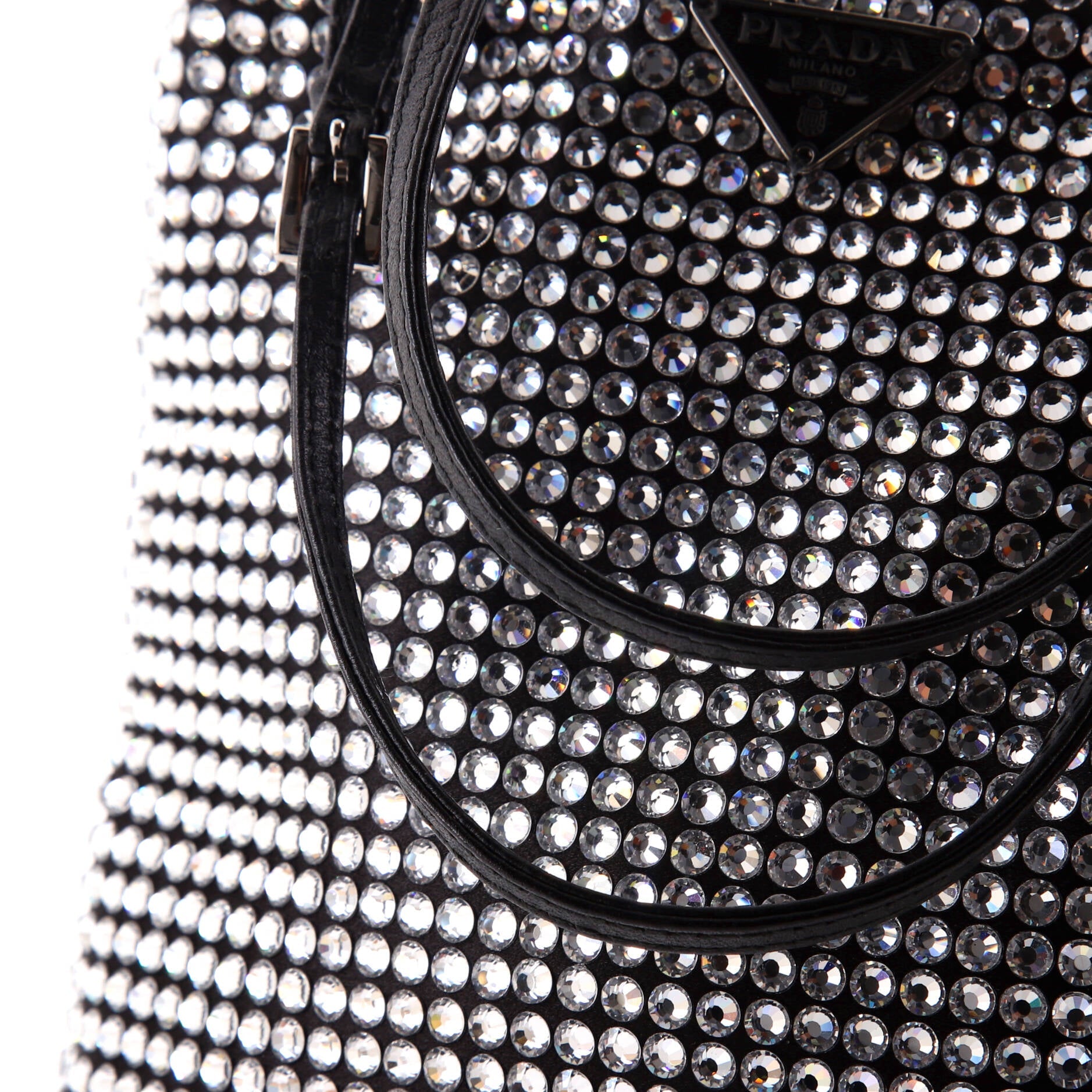 Pre-Loved Prada Convertible Open Tote Crystal Embellished Satin Mini - Image 7