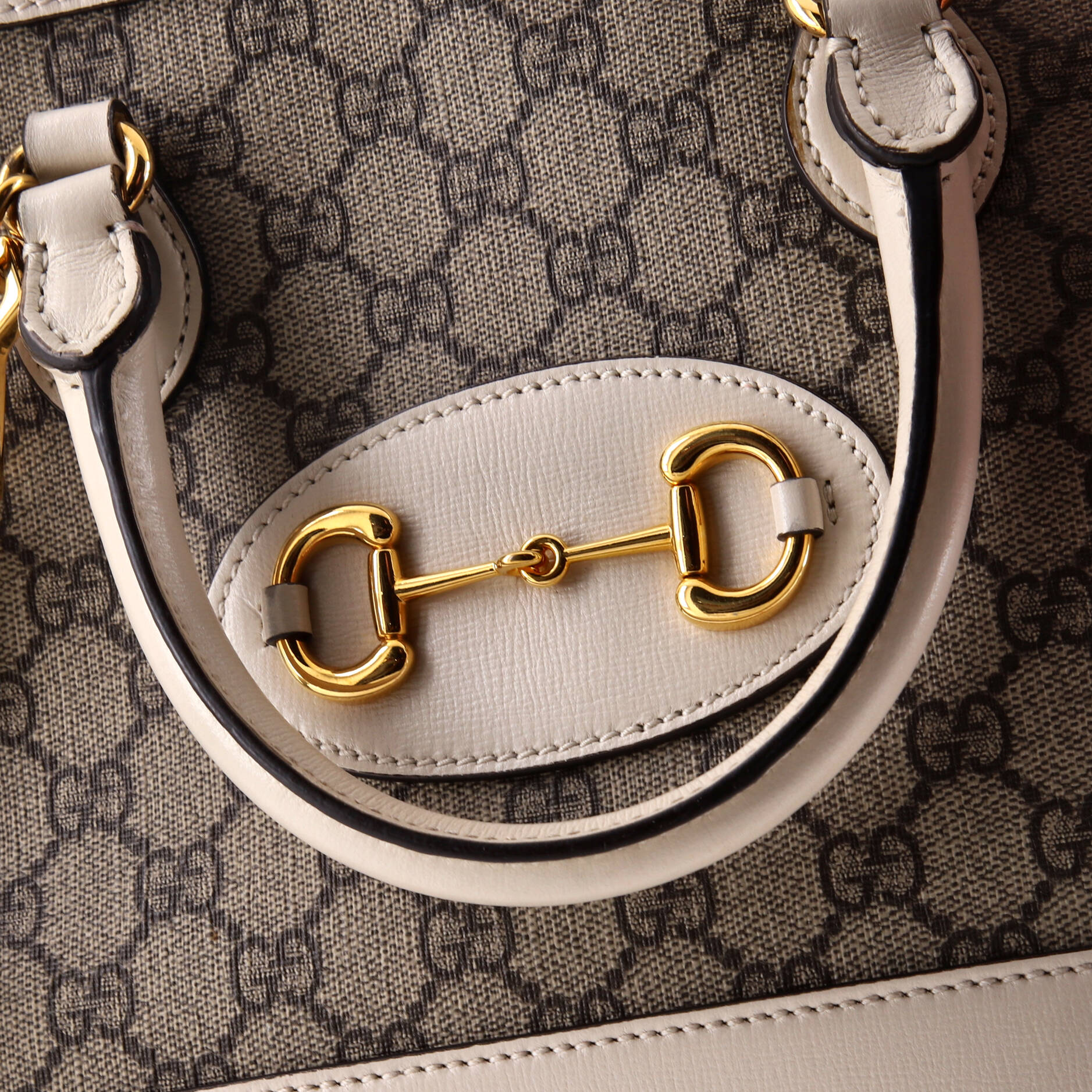 Pre-Loved Gucci Horsebit 1955 Top Handle Bag GG Coated Canvas Small - Image 6