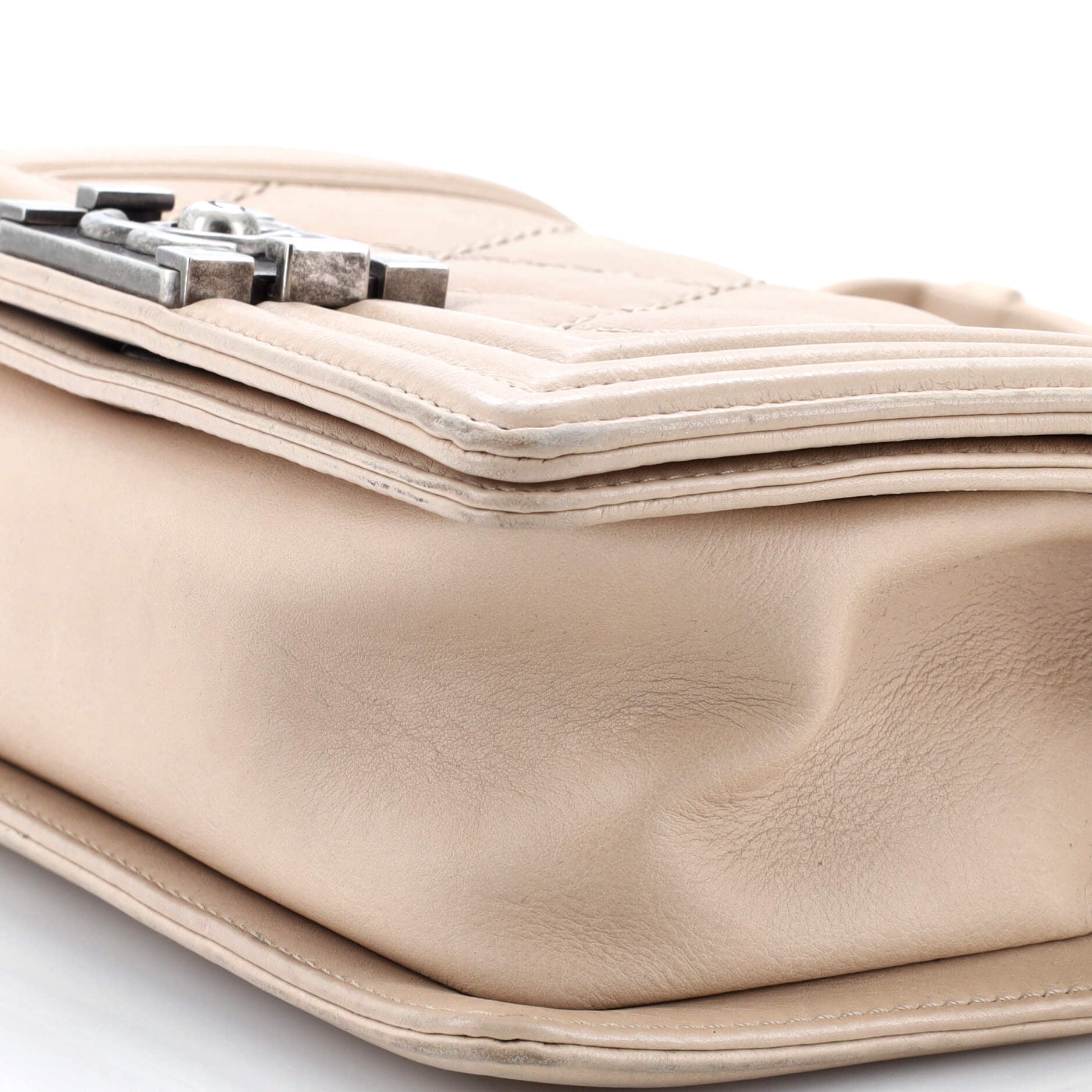 Pre-Loved Chanel Stitch Boy Flap Bag Quilted Calfskin Small - Image 7