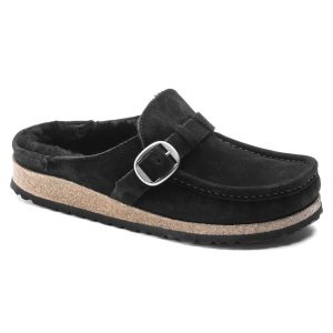 Birkenstock Buckley Shearling Suede Leather Black