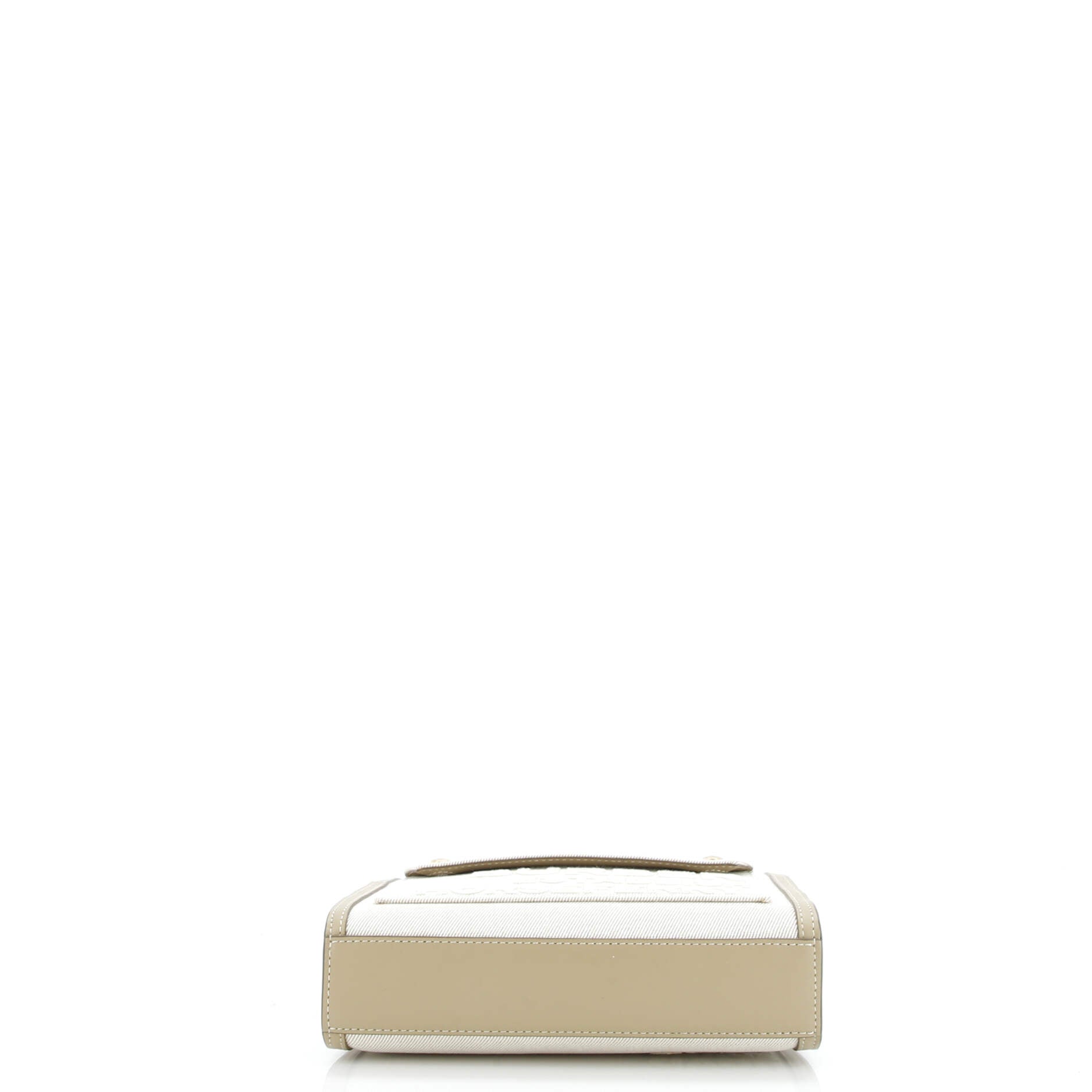 Pre-Loved Burberry Logo Pocket Tote Canvas with Leather Mini - Image 4