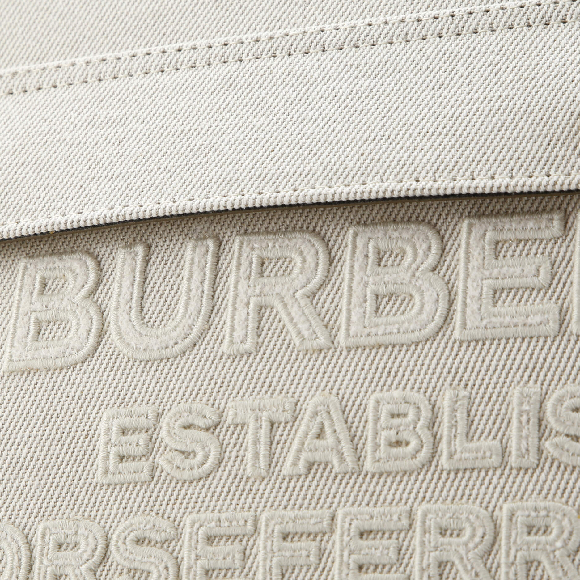 Pre-Loved Burberry Logo Pocket Tote Canvas with Leather Mini - Image 6