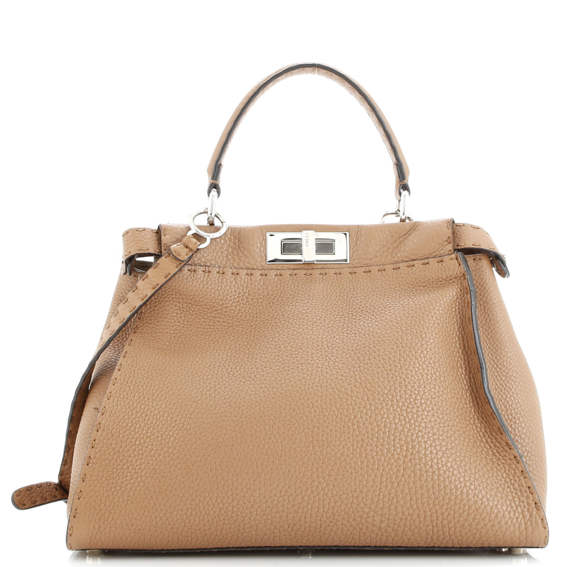 Pre-Loved Fendi Selleria Peekaboo Bag Rigid Leather Regular