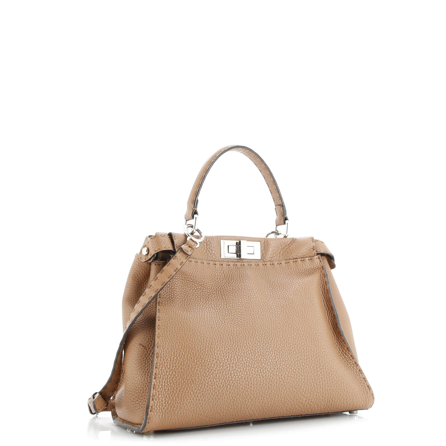 Pre-Loved Fendi Selleria Peekaboo Bag Rigid Leather Regular - Image 2