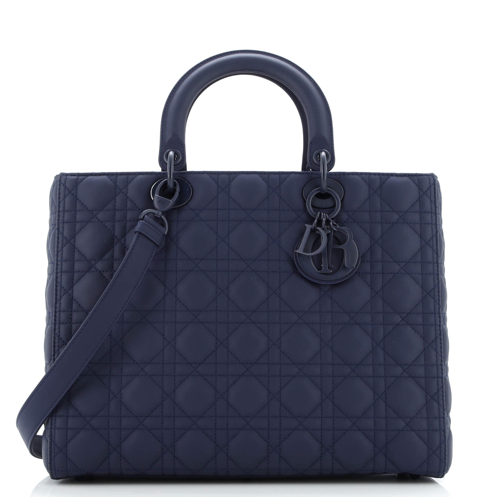 Pre-Loved Christian Dior Ultra Matte Lady Dior Bag Cannage Quilt Calfskin Large