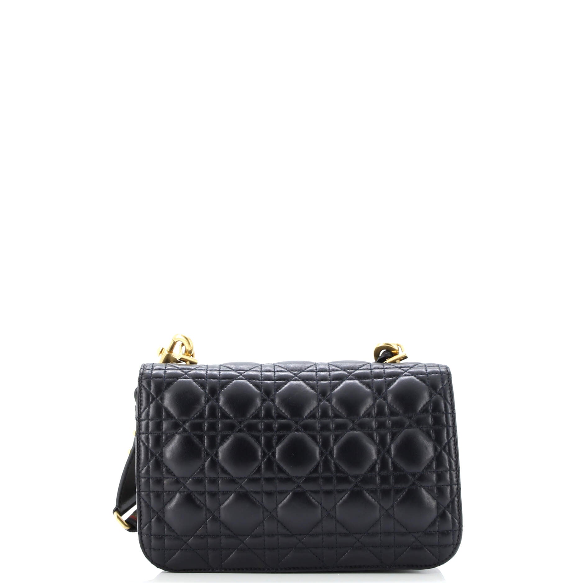 Pre-Loved Christian Dior Dioraddict Flap Bag with Strap Cannage Quilt Lambskin Medium - Image 6