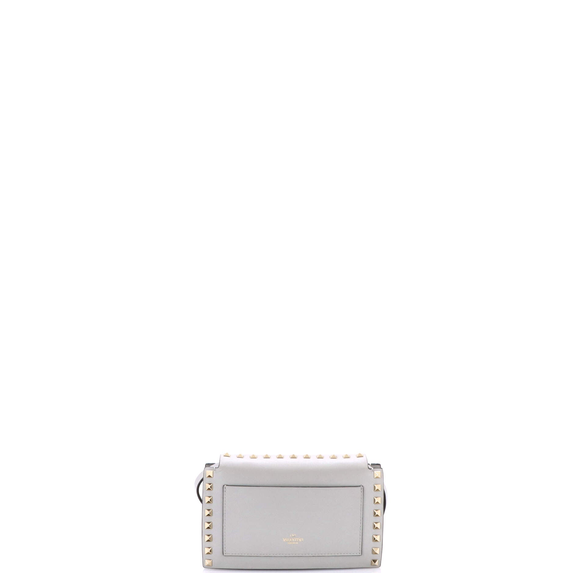 Pre-Loved Valentino Rockstud Flip Lock Flap Bag Leather Small - Image 3