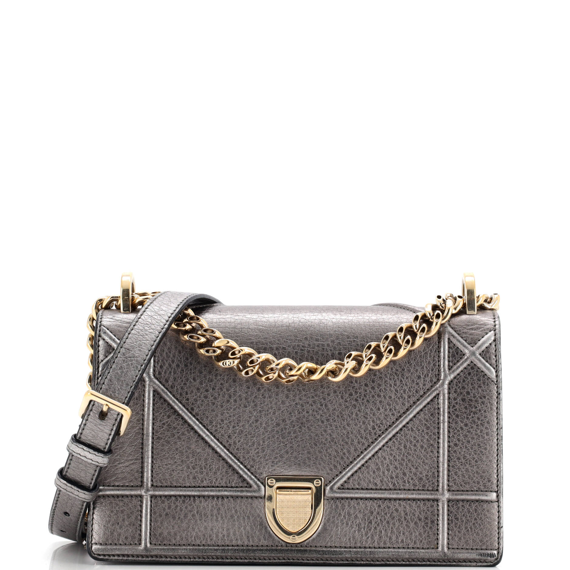 Pre-Loved Christian Dior Diorama Wallet on Chain Leather