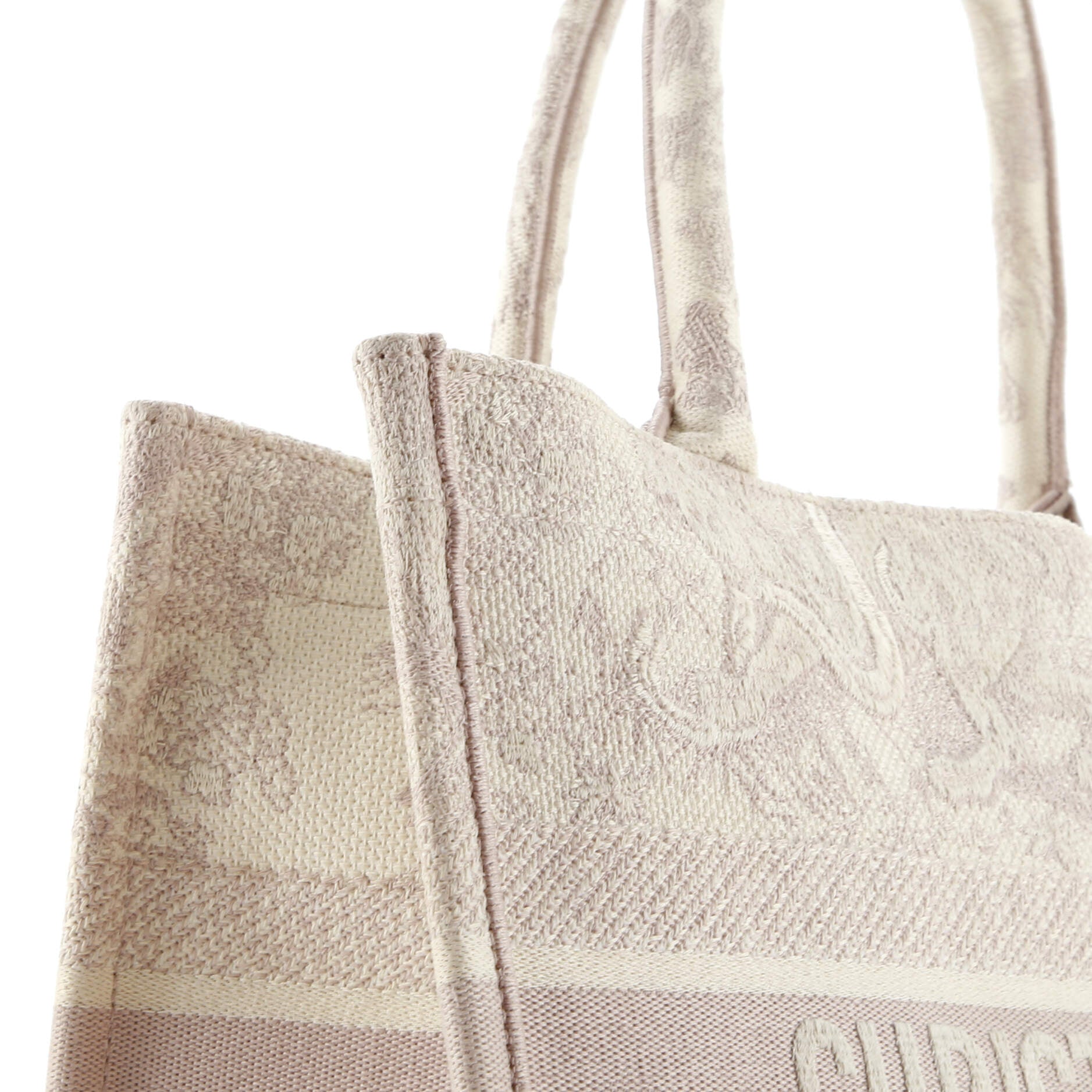 Pre-Loved Christian Dior Book Tote Embroidered Canvas Medium - Image 7