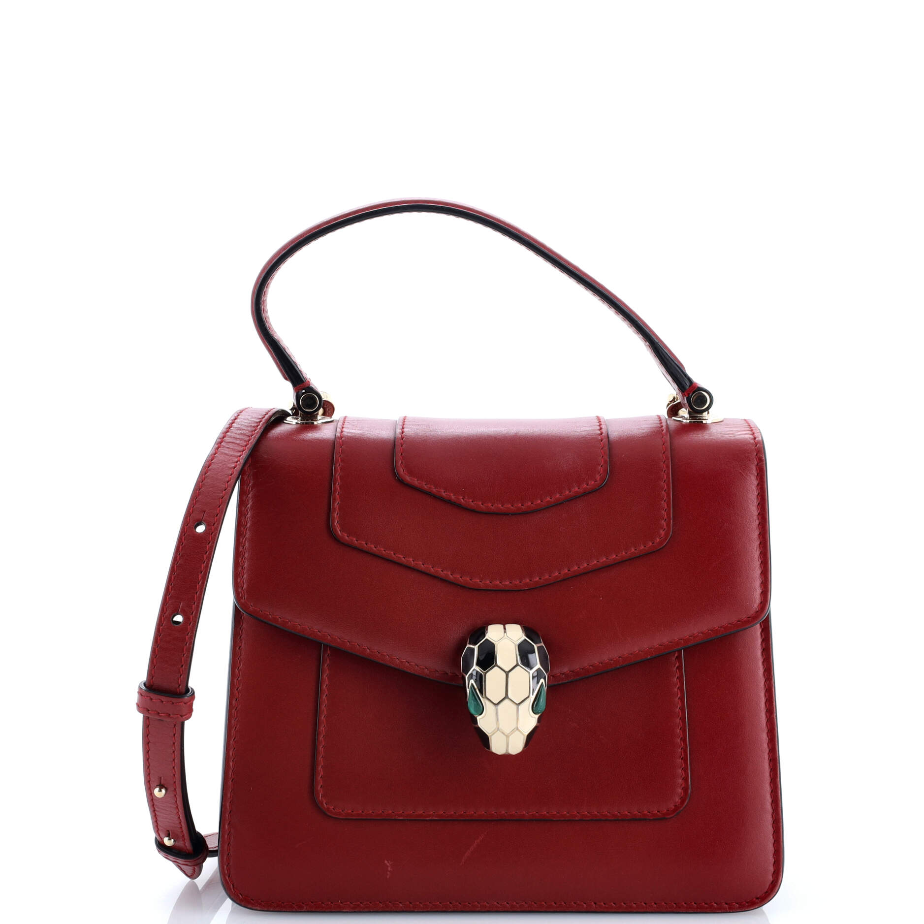 Pre-Loved Bvlgari Serpenti Forever Top Handle Bag Leather Small