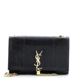 Pre-Loved Saint Laurent Classic Monogram Tassel Crossbody Bag Python Medium