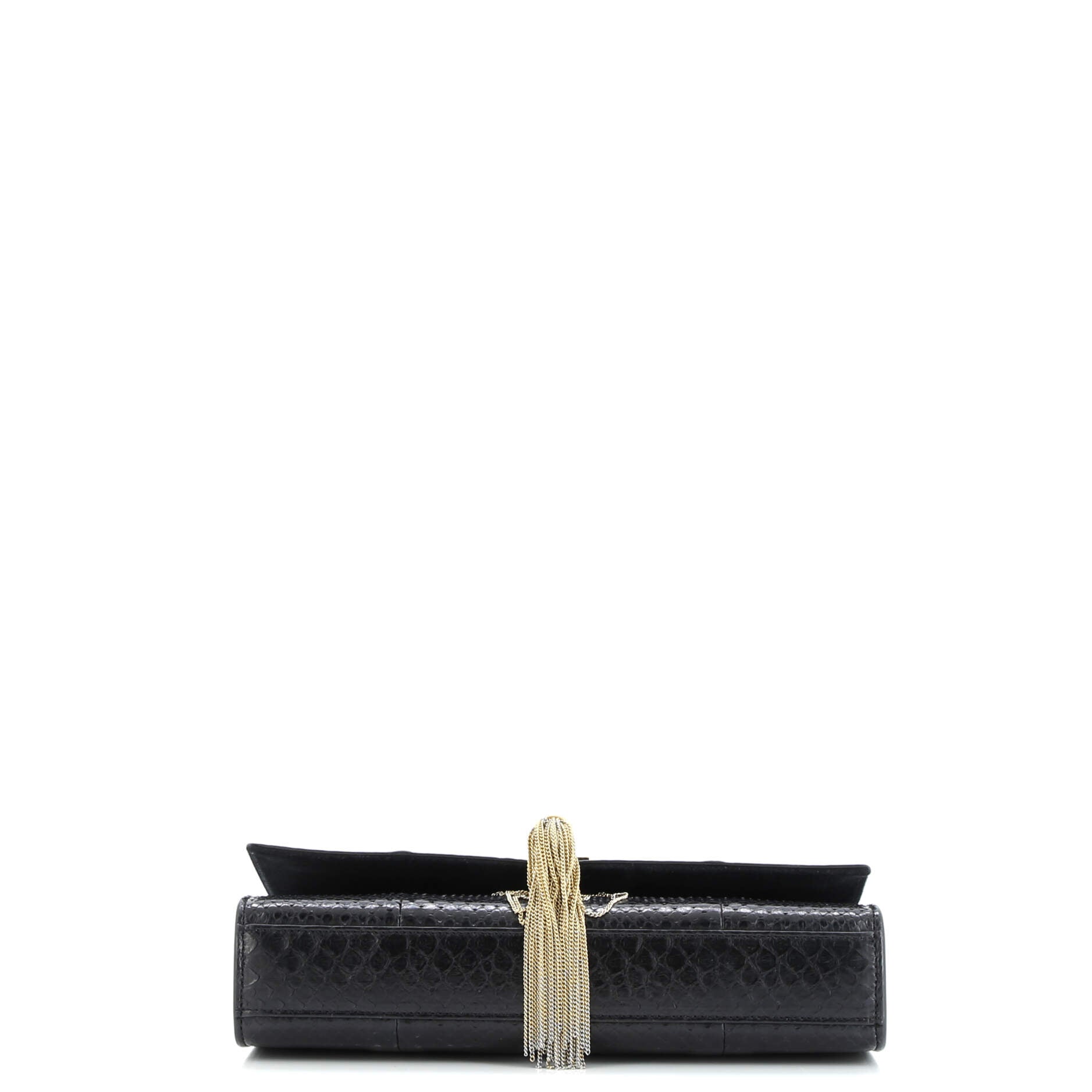 Pre-Loved Saint Laurent Classic Monogram Tassel Crossbody Bag Python Medium - Image 4