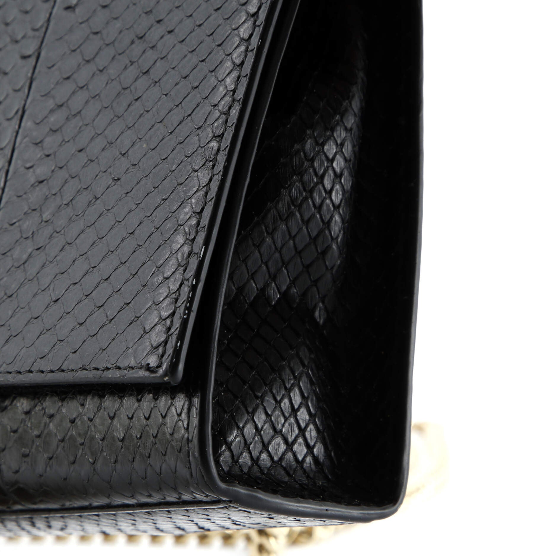 Pre-Loved Saint Laurent Classic Monogram Tassel Crossbody Bag Python Embossed Leather Medium - Image 7