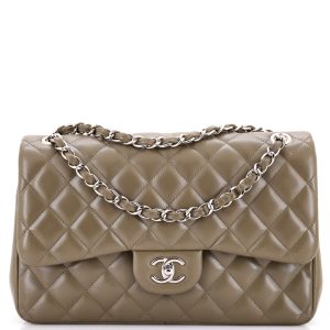 Pre-Loved Chanel Classic Double Flap Bag Quilted Lambskin Jumbo