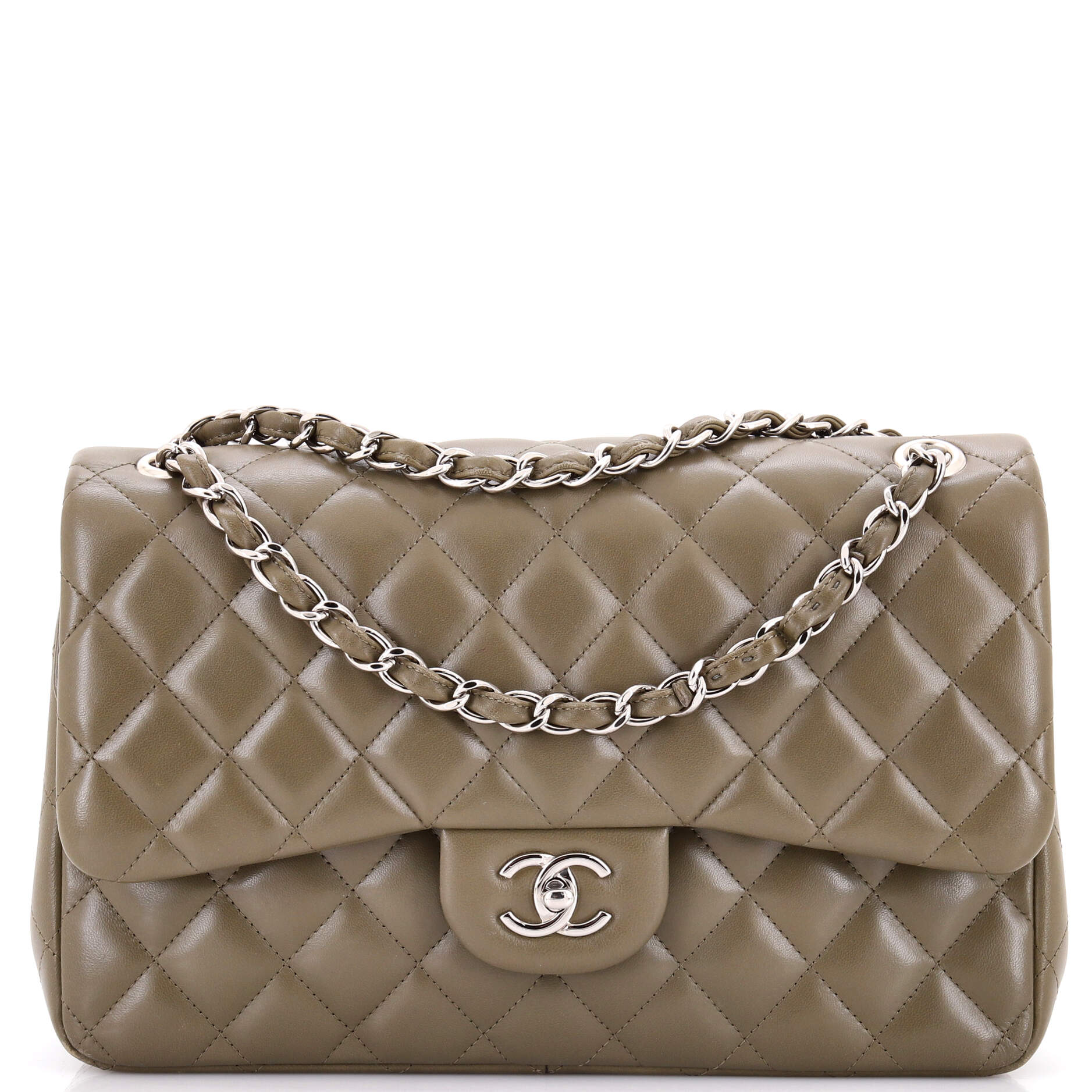 Pre-Loved Chanel Classic Double Flap Bag Quilted Lambskin Jumbo