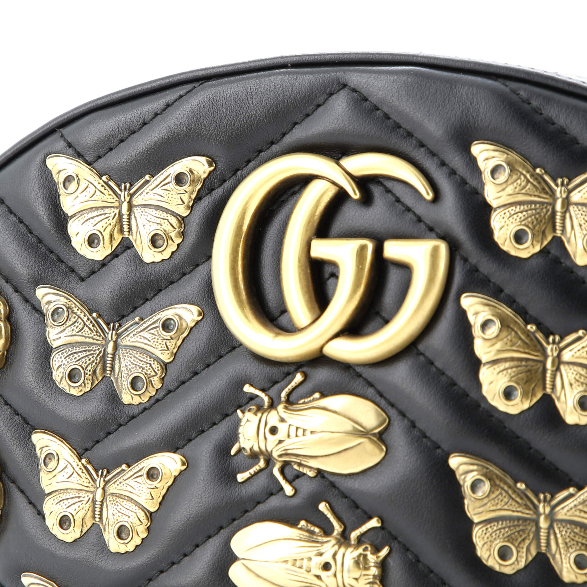 Pre-Loved Gucci GG Marmont Belt Bag Embellished Matelasse Leather - Image 6