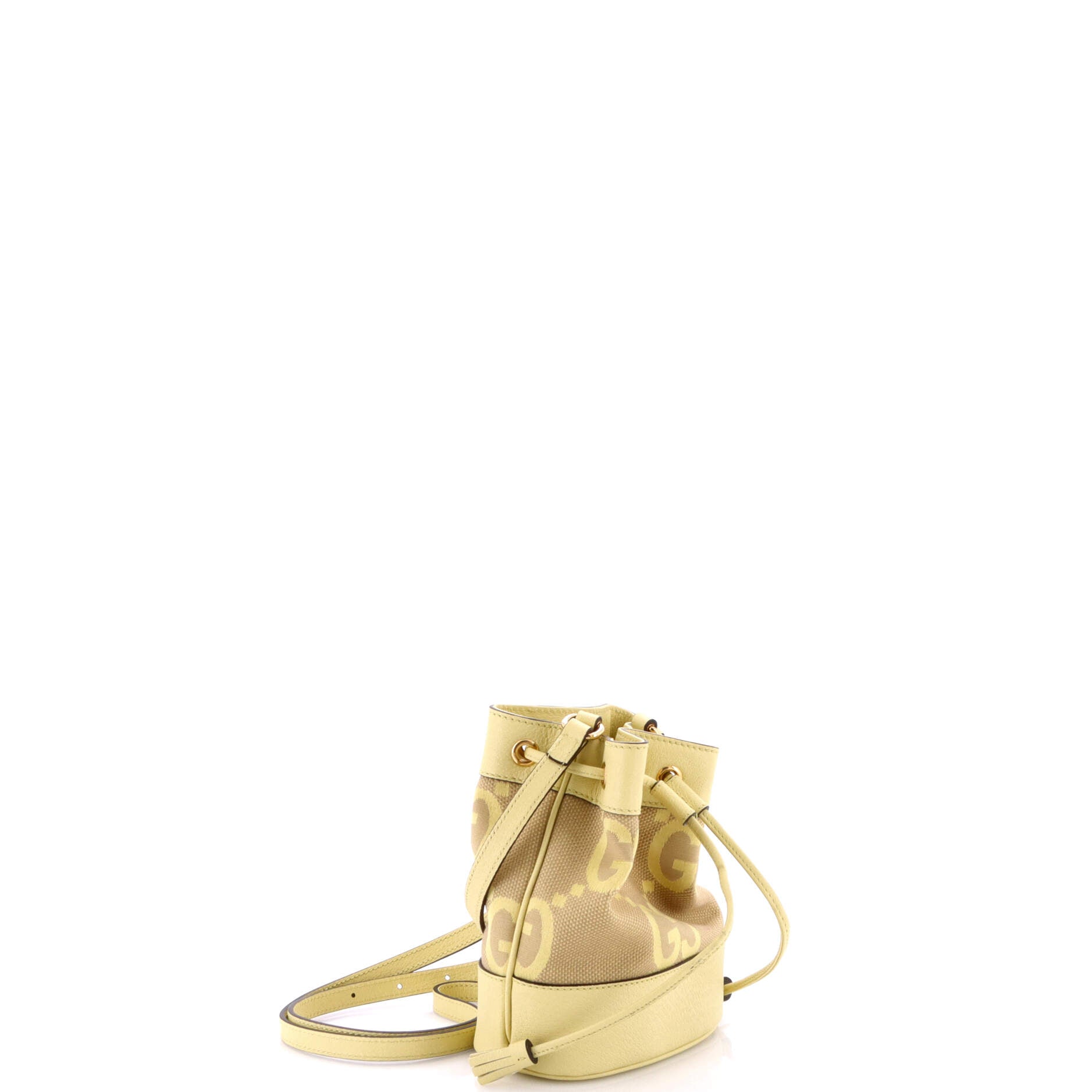 Pre-Loved Gucci Ophidia Bucket Bag Jumbo GG Canvas with Leather Mini - Image 2