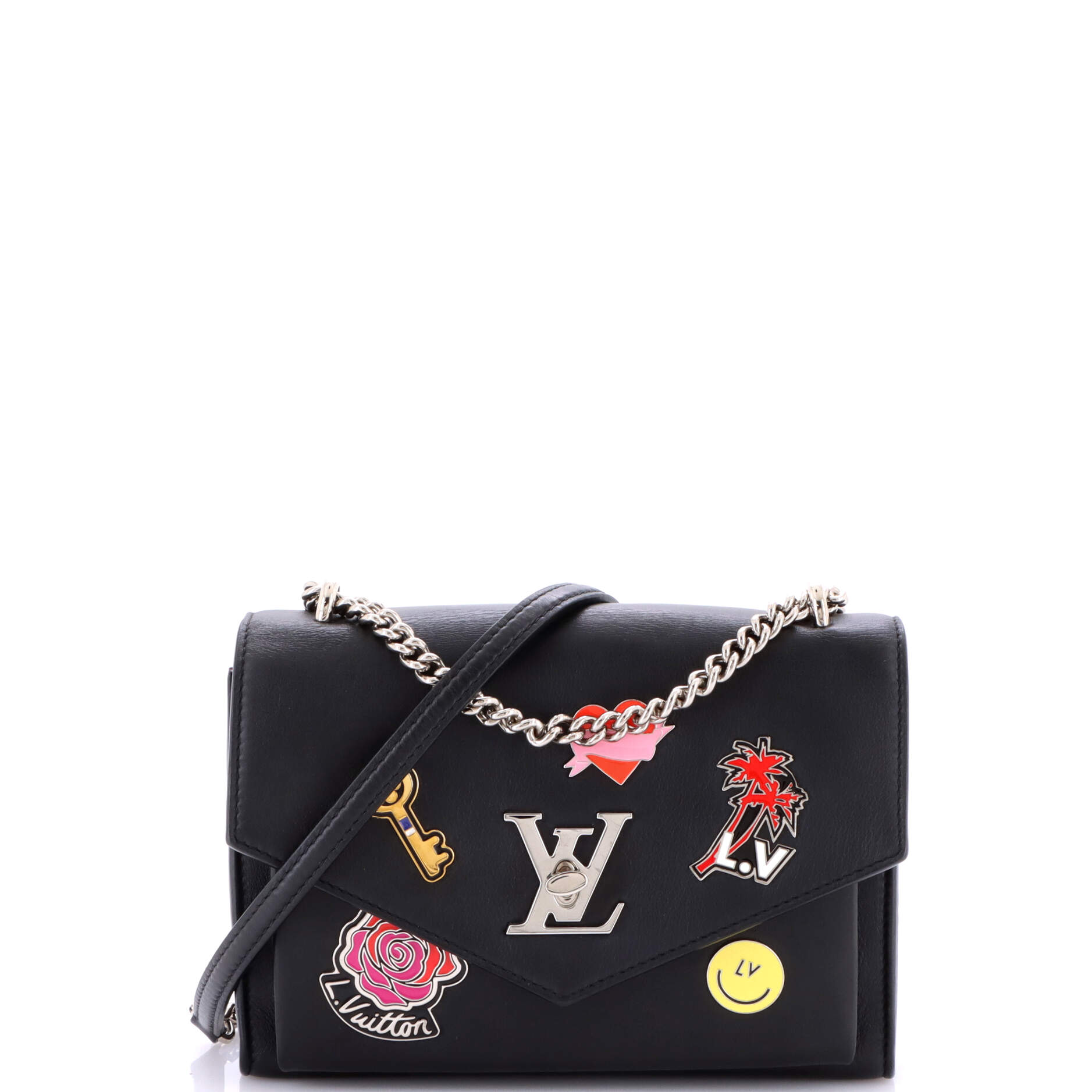 Pre-Loved Louis Vuitton Mylockme Handbag Limited Edition Pin Embellished Leather BB