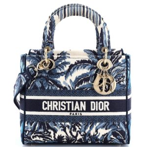Pre-Loved Christian Dior Toile de Jouy Lady D-Lite Bag Embroidered Canvas