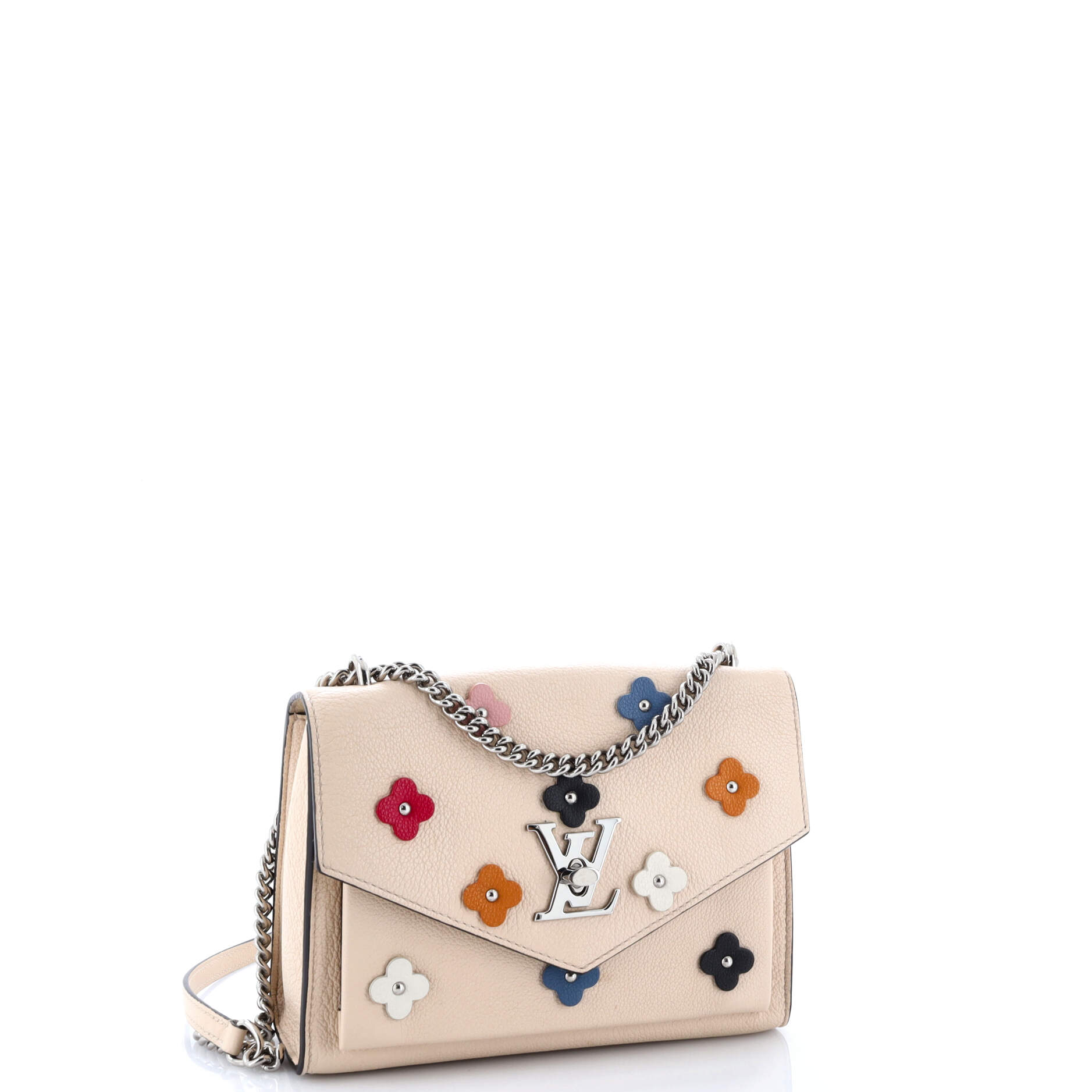 Pre-Loved Louis Vuitton Mylockme Handbag Flower Embellished Leather BB - Image 2