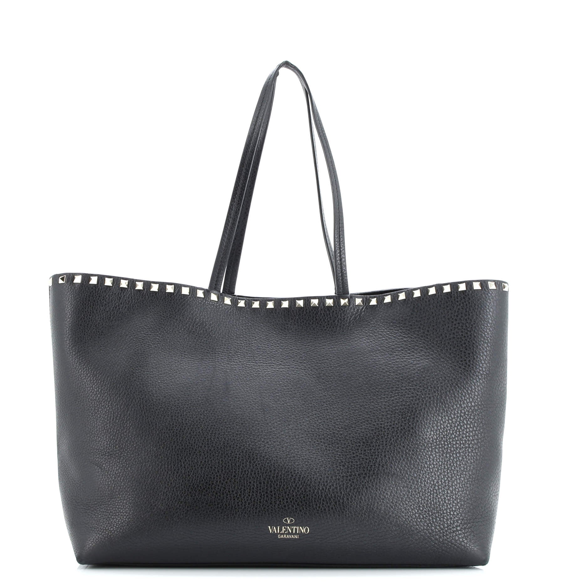 Pre-Loved Valentino Rockstud Shopper Tote Leather Large - Image 5