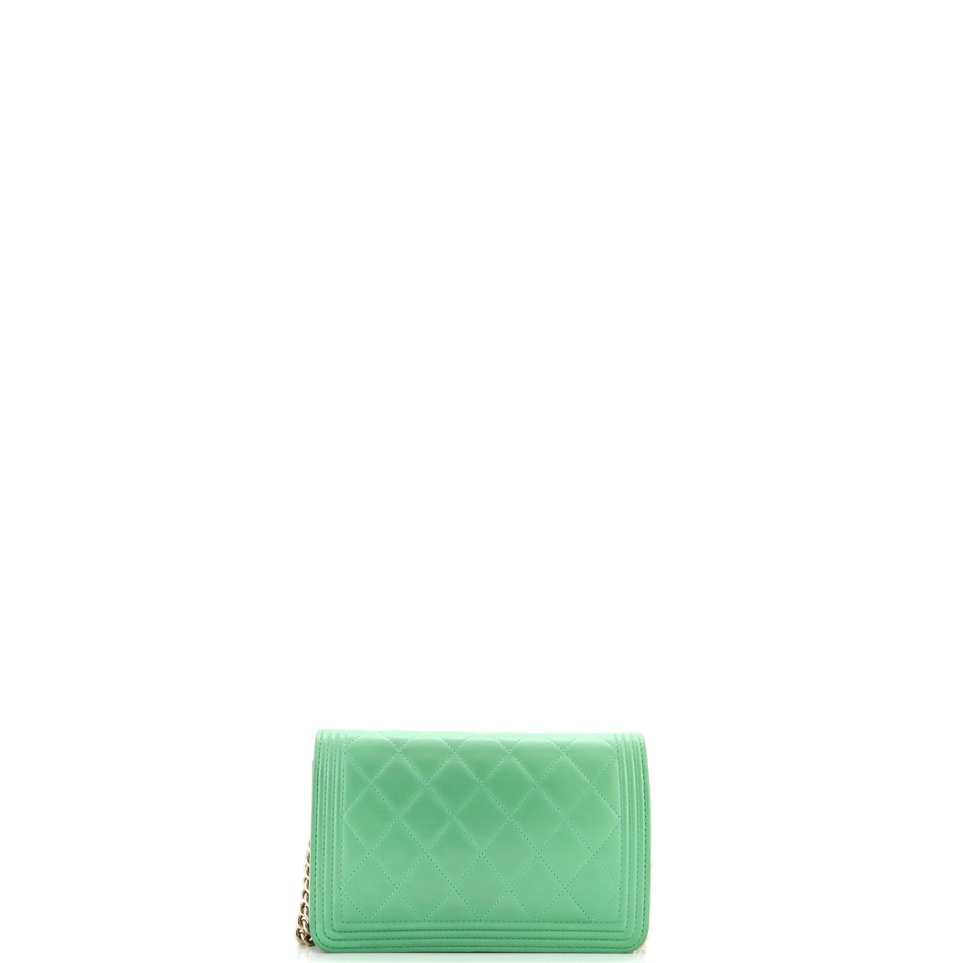 Pre-Loved Chanel Boy Wallet on Chain Quilted Lambskin - Image 4