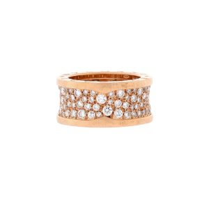 Pre-Loved Bvlgari B.Zero1 Ring 18K Rose Gold with Pave Diamonds