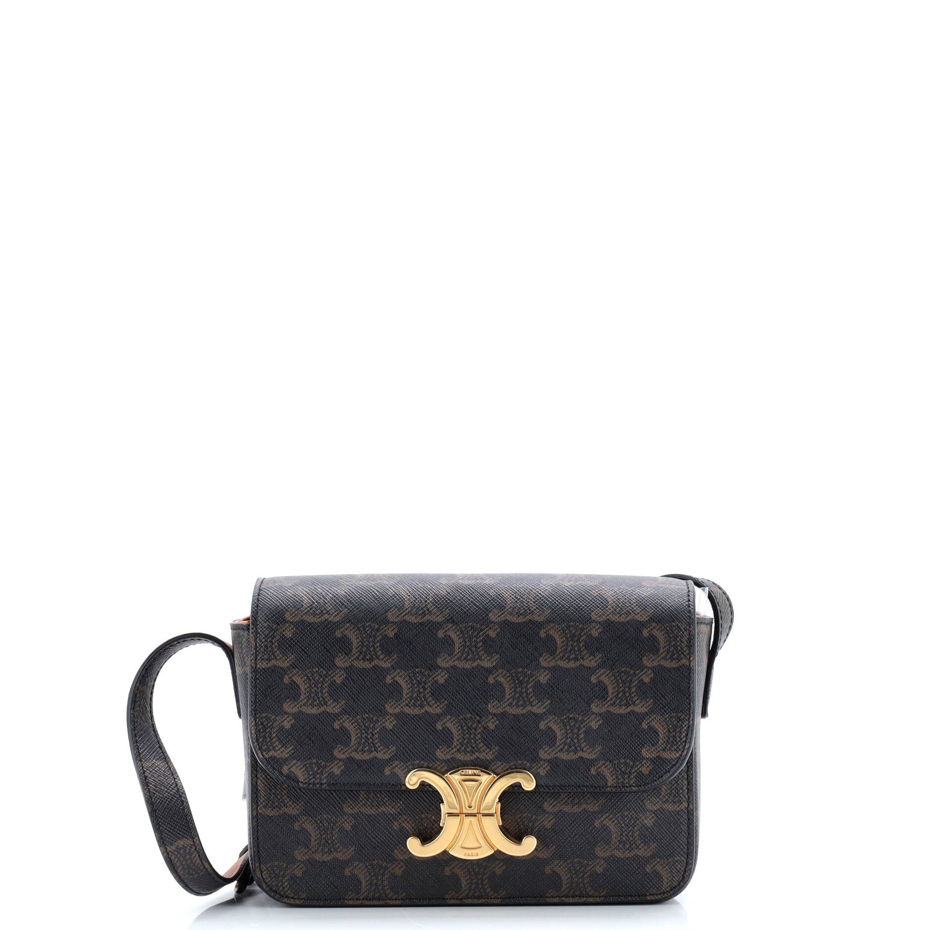 Pre-Loved Celine Triomphe Shoulder Bag Triomphe Coated Canvas Nano