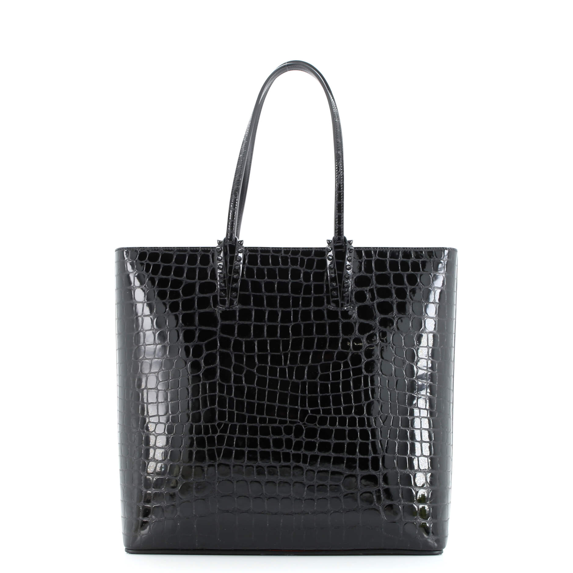 Pre-Loved Christian Louboutin Cabata North South Zipped Tote Crocodile Embossed Leather - Image 3