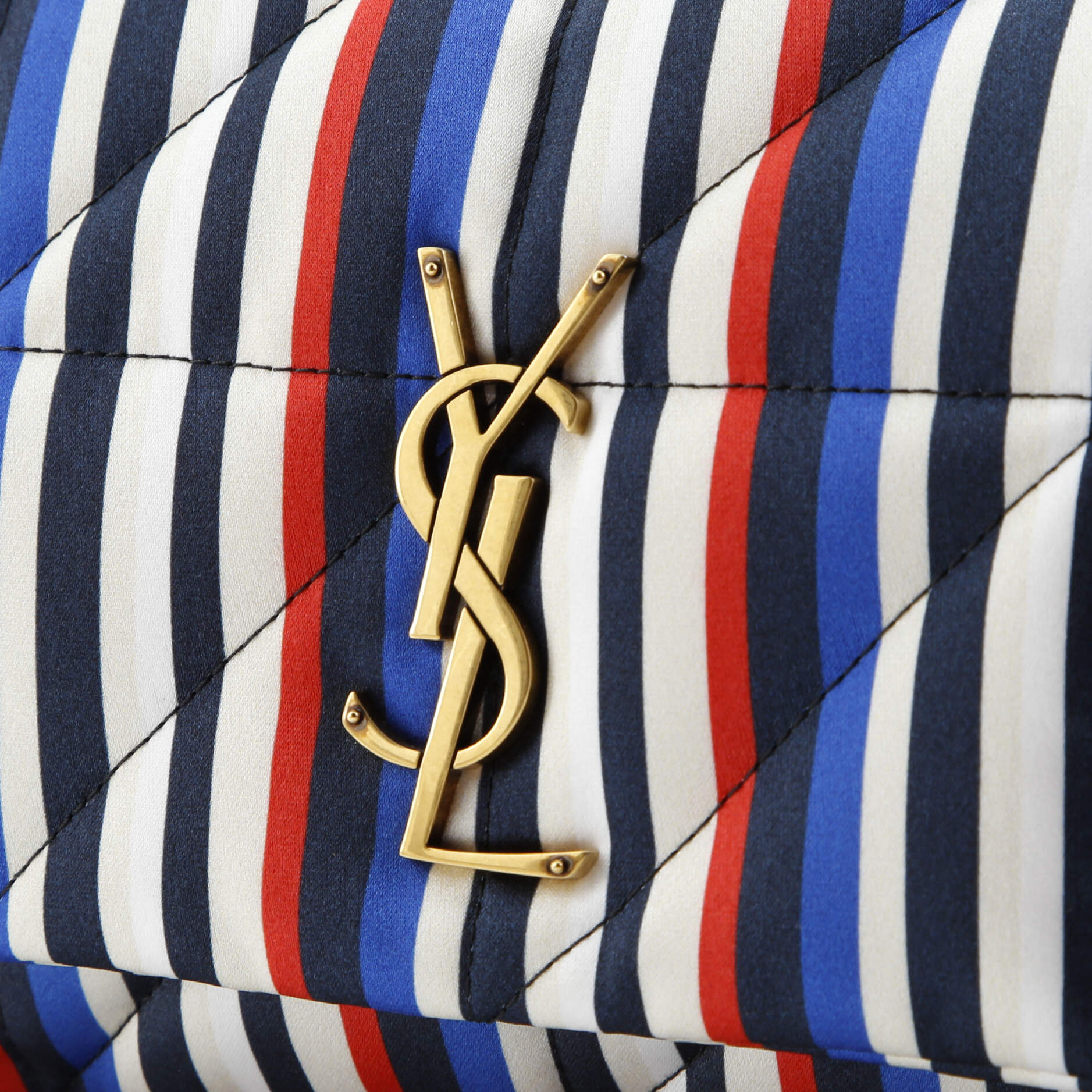 Pre-Loved Saint Laurent Jamie Flap Bag Quilted Printed Silk Medium - Image 6